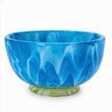 Tazón con Base de Resina Pulida, Diseño Europeo Desechable, con Remolino Azul Cobalto y Blanco - Product Image 3