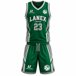 Ensemble de maillots et shorts d'équipe de basketball personnalisés, vêtements de sport en gros, tissu respirant à séchage rapide, impression par sublimation intégrale - Product Image 1