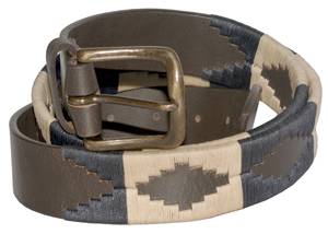 Ceinture en cuir Polo vintage à motif argentin brodé, sangle de ceinture de haute qualité avec étui métallique LBP-0010C - Product Image 5