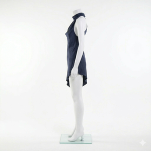 เสื้อกล้ามแฟชั่นลำลองสีม่วงสำหรับผู้หญิง ดีไซน์เว้าหลัง ผ้าทอระบายอากาศ ขายดี - Product Image 4