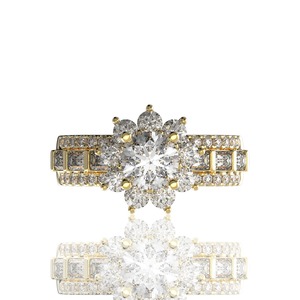 Glosbe Co Women's Engagement <b>Ring</b> Natural Diamond 7.2mm Center Stone 18K Solid Gold for Certified High-end Quality Wholesale - Product Image 5