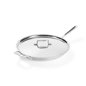 Sartén de Acero Inoxidable de Primera Calidad con Tapa, Compatible con Inducción y Gas, Utensilios de Cocina Resistentes para el Hogar y Restaurantes, en Oferta - Product Image 3