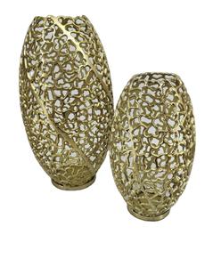 Decorative Aluminum Floor <b>Gold</b> <b>Vase</b> Golden Slim Cone Metal <b>Vase</b> Home Decor, Decorative for Indoor Living Unique - Product Image 1