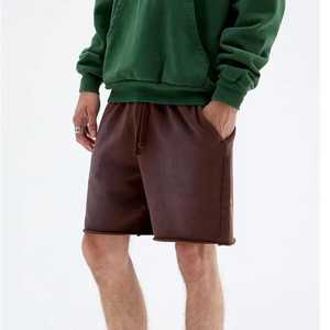 Pantalones cortos tipo Bermuda de algodón de color sólido para hombre, con cordón en la cintura y bolsillos, estilo casual, cintura media, tejido de punto - Product Image 2