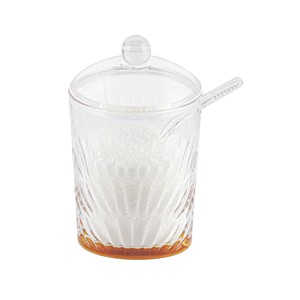 Recipiente Transparente de Acrílico para Azúcar y Café con Elegante Base Dorada, Tapa de Cúpula y Cuchara Incluida - Product Image 1