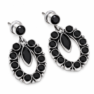 Wholesale Oxidized <b>Silver</b>-Plated Brass Bezel Set Fancy <b>Dangle</b> Drop Turquoise <b>Earrings</b> Women Classic Anniversary Bulk Supplier - Product Image 1