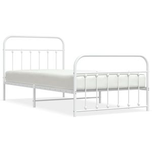 Cadre de lit simple en métal blanc avec finition élégante en peinture poudrée - Product Image 2