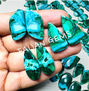 คริสโซโคลลาและมาลาไคต์ธรรมชาติอัญมณีคริสตัลขัดเงาแบบหลวมอัญมณีทุกขนาดและรูปทรงคอลเลกชันผสม - Product Image 2