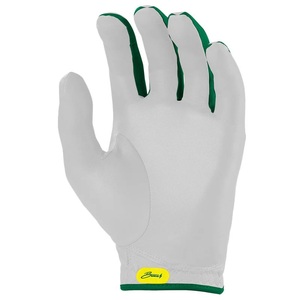 Gants de golf en cuir Bruce Cabretta blancs avec bordure verte, antidérapants, légers, fermeture auto-agrippante, unisexe, pour usage sportif - Product Image 5