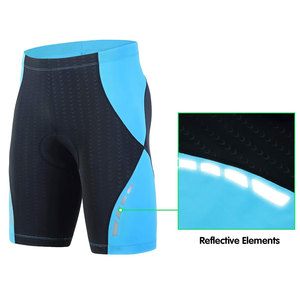 Pantalones Cortos de Ciclismo para Hombre, Negros con Ribete Azul, Acolchados, Transpirables, de Secado Rápido, Ropa Deportiva para Exteriores - Product Image 3