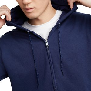 Sweat à capuche zippé personnalisé pour l'hiver, 100% coton molletonné, fermeture éclair YKK, coupe ample, décontracté, bleu marine, haute qualité, HYSAF APPARELS CO - Product Image 5