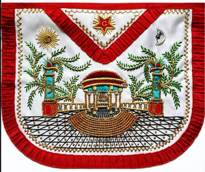 Tablier de Maître Vénérable - Badges Maçonniques Simples en Forme de Triangle, Brodés à la Main, en Similicuir, à Coudre, Personnalisés, 3D, Écologiques, AASR - Product Image 1