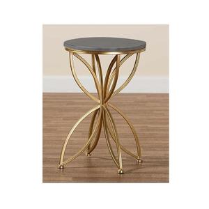 Mesa de Centro Redonda de Madera y Metal, Mesa Moderna para Sala de Estar, Vestíbulo, Cocina - Product Image 6