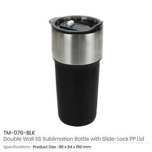 แก้วน้ำสแตนเลสสองชั้นพร้อมฝาปิดแบบสไลด์ล็อค PP ขนาด 591 มล. - Product Image 4