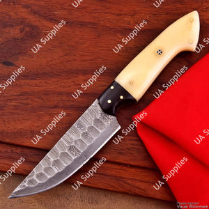 Cuchillos de Cocina Hechos a Mano de Acero de Damasco, Hoja Entera, Ligeros, Ambidiestros, Acabado Cepillado, 4.5 Pulgadas, para Uso Diario, Restaurantes, Cocina al Aire Libre y Barbacoa - Product Image 3