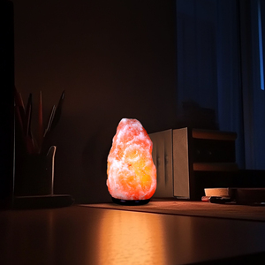 Lámpara de Sal Rosa del Himalaya Ecológica, Tallada en Forma Cuadrada, Moderna/Decorativa, con Luz Cálida, para Decoración del Hogar y Feng Shui - Product Image 4