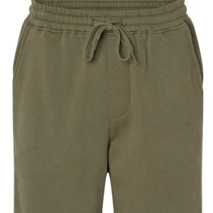 Custom <b>Men's</b> Olive Green Plain <b>Shorts</b> <b>Elastic</b> <b>Waist</b> Drawstring Side Pockets Back Patch Pocket Casual Daily Wear Wholesale <b>Shorts</b> - Product Image 5