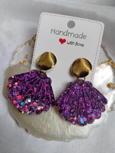 Boucles d'oreilles en résine marron foncé, couleur chocolat, finition solide, prix usine, vente en gros - Product Image 6