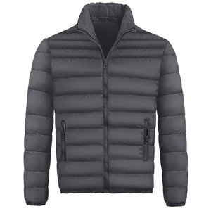 Casual Gray Mens <b>Puffer</b> <b>Jacket</b> Insulated Warm Winter Coat Mens Padded <b>Jacket</b> Cold Protection Outerwear Stand Collar Men <b>Jacket</b> - Product Image 4