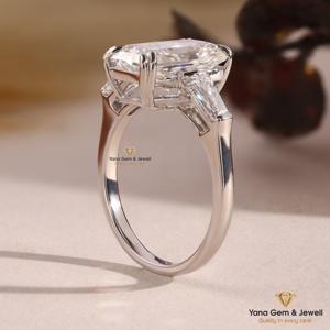 Anillo Elegante de 3.00 Quilates, Oro Sólido de 14K, Corte Radiante Moderno, Diamante Cultivado en Laboratorio CVD, Color E, Claridad VVS2, Certificado IGI - Product Image 3