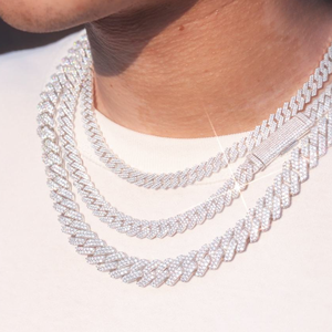 Collar Unisex de Plata 925 con Moissanita, Certificado GRA, Chapado en Oro, Estilo Hip Hop, Engaste de Garra, Joyería para Regalo de Graduación - Product Image 4