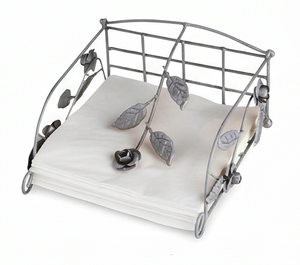 Porte-serviettes en métal avec motif floral, design moderne, sur pied, parfait pour une utilisation sur table, ustensiles de cuisine, usage domestique et hôtelier - Product Image 1