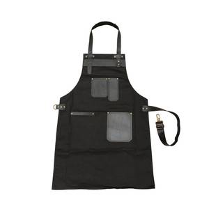Tablier de luxe en toile cirée avec bretelles en cuir réglables, gilet professionnel de barman, logo, imperméable, robuste, pour personnel de bistrot - Product Image 1