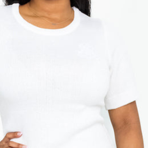  Robe en tricot à manches courtes blanche pour femmes, élégante, décontractée, extensible, robe moulante en tricot, tenue élégante pour les soirées de sororité - Product Image 4