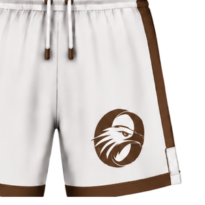 Pantalones Cortos de Rugby Blancos y Marrones con Cintura Elástica y Cordón Ajustable, Uniforme de Equipo Personalizado, Ropa Deportiva Transpirable para Entrenamiento y Alto Rendimiento - Product Image 4