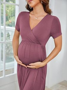ชุดเดรสคลุมท้องผ้าชีฟองยาวคลุมเข่า สวมใส่สบายสำหรับคุณแม่ตั้งครรภ์และให้นมบุตร ทรงหลวม ไซส์ใหญ่ ระบายอากาศได้ดี - Product Image 4