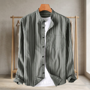 Camisa de Manga Larga con Estampado de Puntos Multicolor para Hombre, Producto de Venta Caliente de Primavera/Otoño, Cómoda, Transpirable, de Algodón y Lino, con Cierre de Botón - Product Image 3