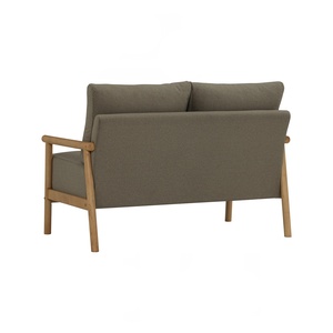 Modern Outdoor <b>Sofa</b> <b>Wooden</b> <b>Frame</b> Cushioned Loveseat Patio Garden Villa Furniture - Product Image 4