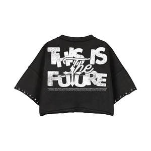 Camisetas de Alta Calidad Estilo Streetwear con Efecto Desgastado por el Sol, Lavado Ácido, Oversize, Personalizadas con Pedrería, para Hombre - Product Image 5