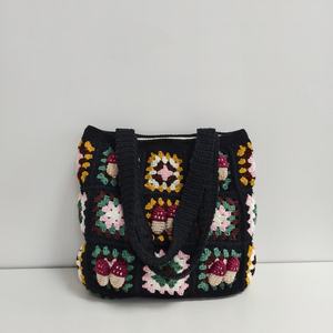 Sac fourre-tout en toile à motif bonbons vintage, style bohème, fermeture éclair durable, deux motifs géométriques en polyester, fleurs, cadeau pour elle - Product Image 6