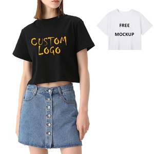Camisetas Cortas de Algodón para Mujer, Impresión DTG Personalizada, 100% Algodón, 210 g/m², Estilo Sexy y Holgado, Top Corto para Mujer - Product Image 5
