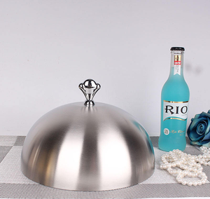 2 piezas de cubiertas redondas de acero inoxidable pulido para platos, tipo cúpula, herramienta especializada, excelente cubierta de cúpula con efecto espejo para uso en mesa - Product Image 3