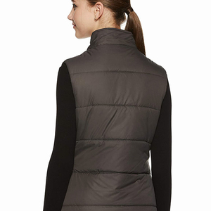 Gilet matelassé décontracté pour femme, veste d'hiver légère sans manches, respirante en nylon, rembourrage chaud, col montant, coupe-vent - Product Image 6