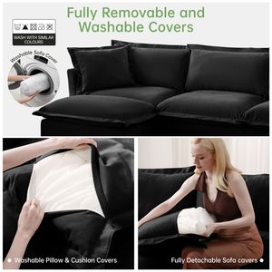 Set di Poltrone per Soggiorno con Pouf Rivestibile, Poltrona Imbottita con Seduta Profonda e Pouf Ampio, Design Elegante - Product Image 4