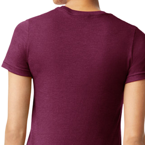 Camiseta informal de algodón para mujer, camiseta básica de manga corta con cuello redondo, suave y cómoda para uso diario, color morado - Product Image 6