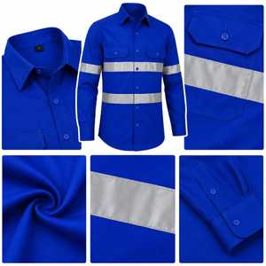 Custom Logo <b>Hi</b> <b>Vis</b> Waterproof Polyester Cotton Unisex Safety Reflective Workwear <b>Shirts</b> Lightweight Breathable Quick Dry Team - Product Image 5