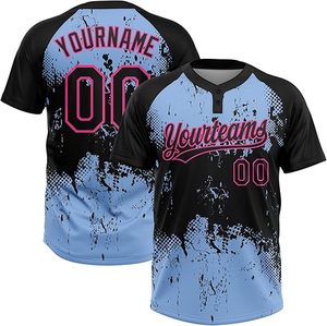 Custom Softball Jersey Two <b>Button</b> Personalized Baseball Jerseys Shirts Stitched Team Name Number Logo for Men Women Youth - Product Image 1