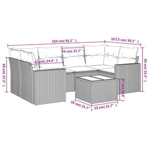 Conjunto de Sofás Modulares Grandes de Ratán PE Marrón para Jardín, Muebles de Patio con un Elegante Diseño Modular - Product Image 3
