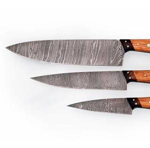 Personalized <b>Sharp</b> & Beauty Damascus Steel Eco-Friendly 3 Chef <b>Knives</b> with Customized Handle - Product Image 1