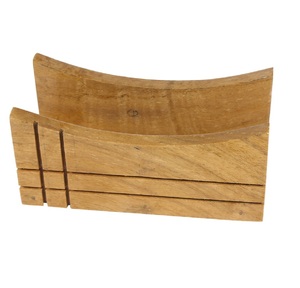Porta servilletas de madera natural con forma de arco curvo, ancho medio, pulido suave, para uso en cocina, calidad premium. - Product Image 2