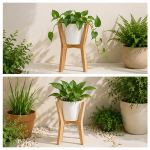 Soporte de Madera para Plantas con Diseño Atractivo, Soporte para Macetas de Madera Sostenible para Decoración de Interiores, Sala de Estar y Esquinas, en Oferta - Product Image 3