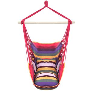 Sedia Sospesa in Tela di Cotone Distintiva con Cuscini Arcobaleno per Arredamento Soggiorno - Product Image 4