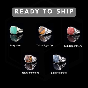 Nhẫn nam đá <span class=keywords><strong>Lapis</strong></span> <span class=keywords><strong>Lazuli</strong></span> bạc 925 nguyên chất bán buôn - Product Image 3