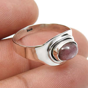 Bijoux en argent sterling 925 avec pierre précieuse grenat naturel, faits à la main, design unisexe, style bohème, estampillé argent sterling 925 - Product Image 3