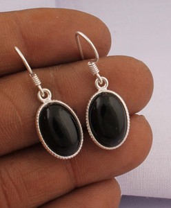 925 Sterling <b>Silver</b> Oval Lapis Lazuli Vintage Engagement Drop <b>Earrings</b> Smooth Cabochon Gemstone Wire <b>Dangle</b> <b>Earrings</b> for - Product Image 1