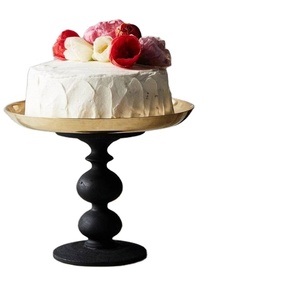 Soporte de pastel decorativo antiguo negro mate, decoración del hogar, mesa, uso de fiesta de Navidad, soporte para pastel y pastelería - Product Image 1